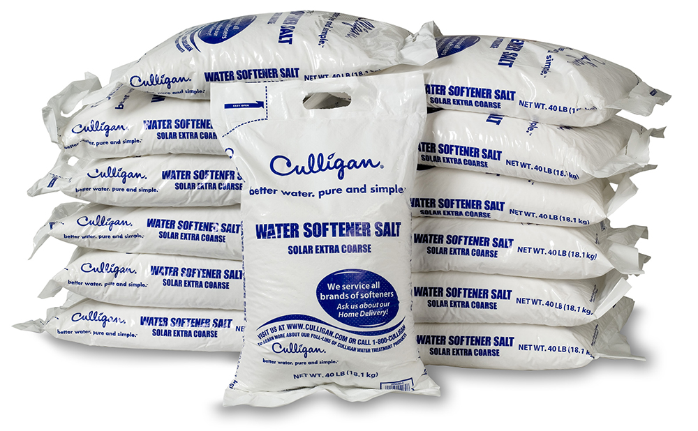 Culligan of Chickasha and Ardmore Salt bags stack